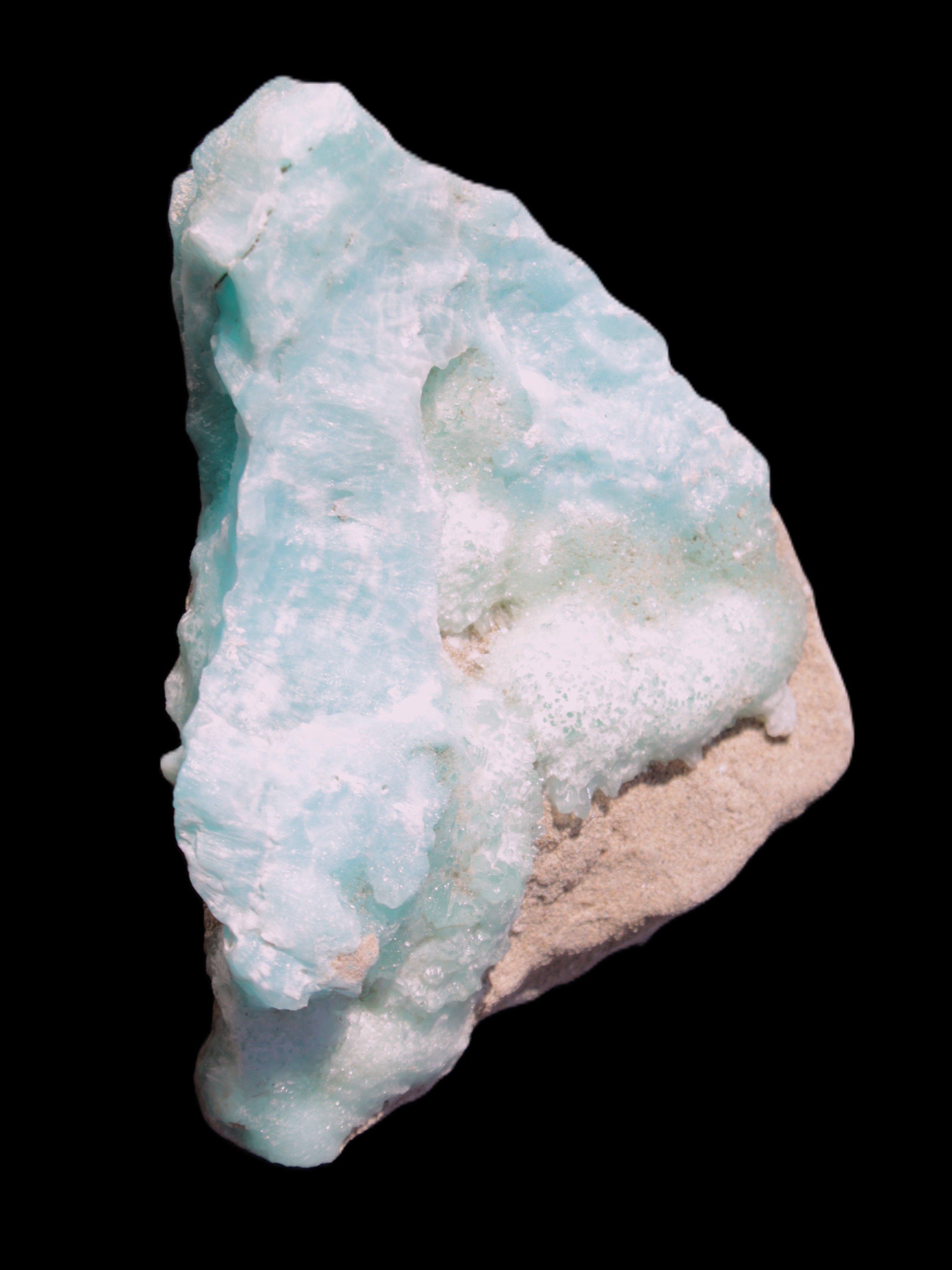 Blue Aragonite specimen 85*23*65mm 122g in sunlight - Rocks and Things Store