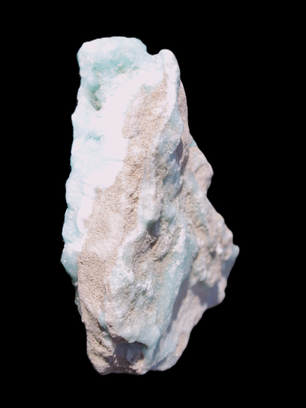 Blue Aragonite specimen 85*23*65mm 122g in sunlight - Rocks and Things Store