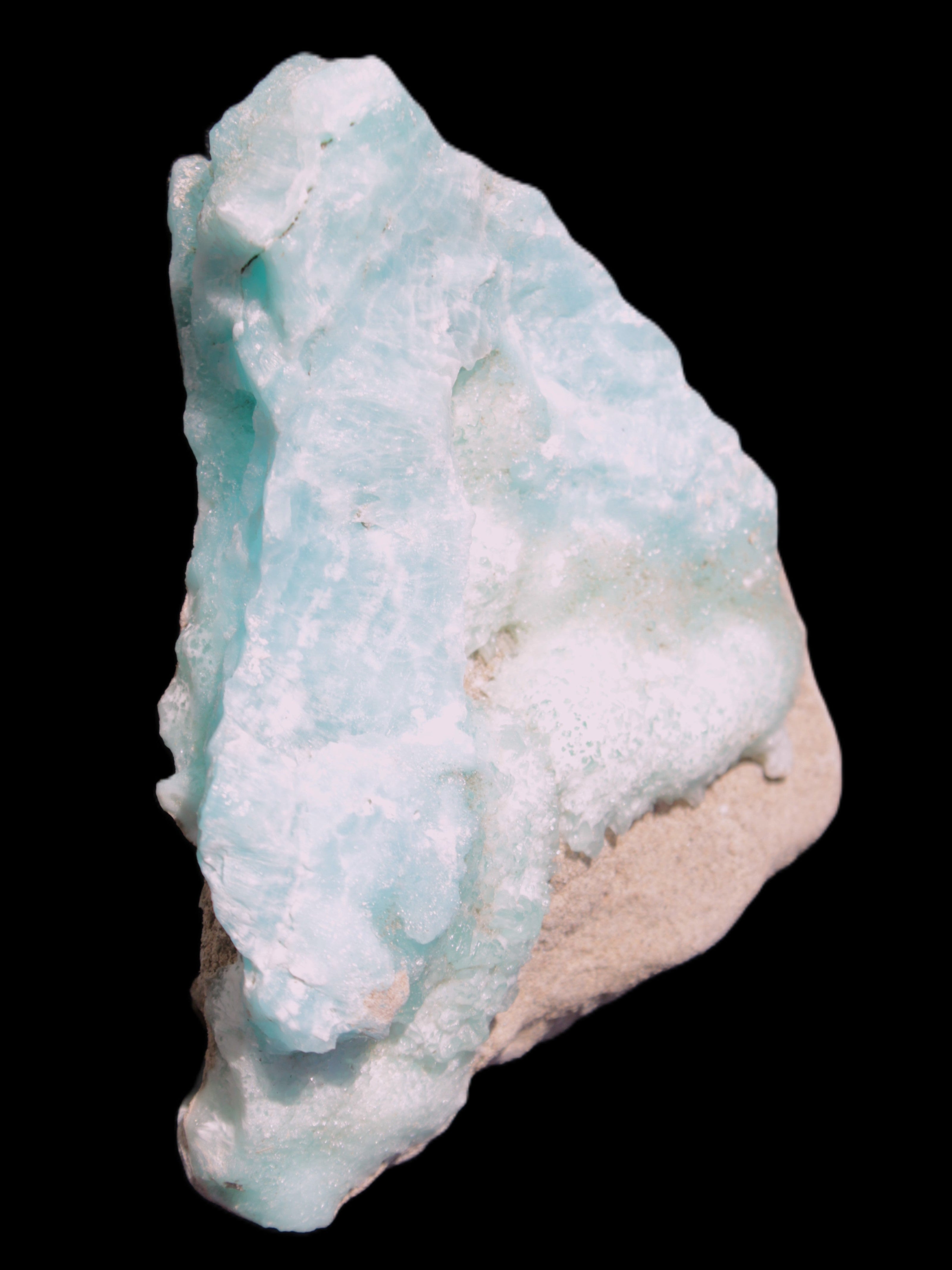 Blue Aragonite specimen 85*23*65mm 122g in sunlight - Rocks and Things Store