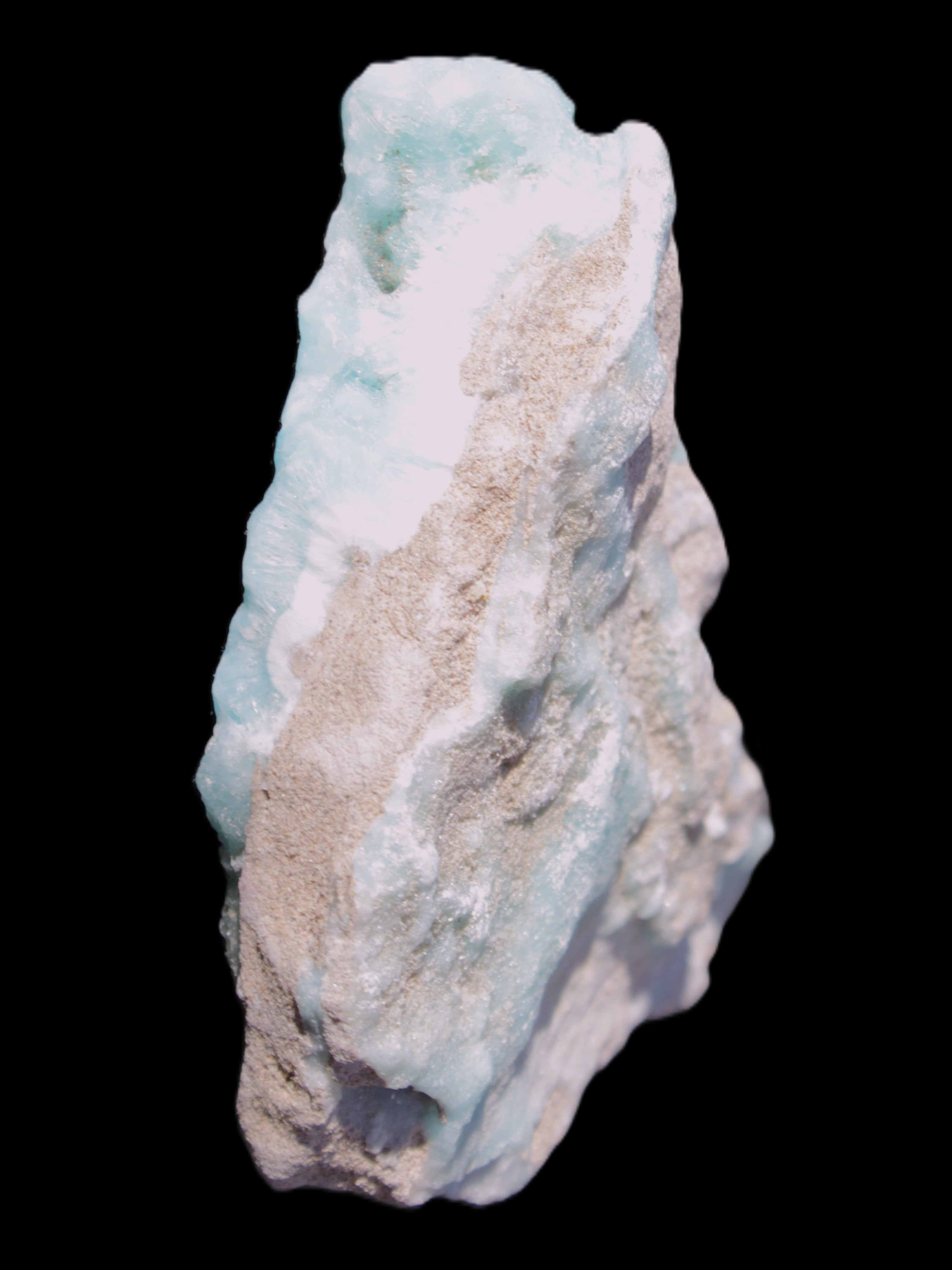 Blue Aragonite specimen 85*23*65mm 122g in sunlight - Rocks and Things Store