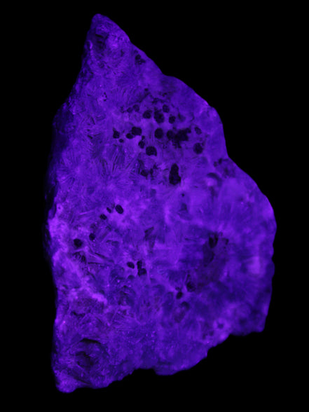 Blue Aragonite specimen 71*22*53mm 94.5g in UV light - Rocks and Things Store