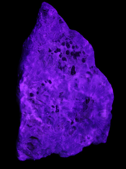 Blue Aragonite specimen 71*22*53mm 94.5g in UV light - Rocks and Things Store