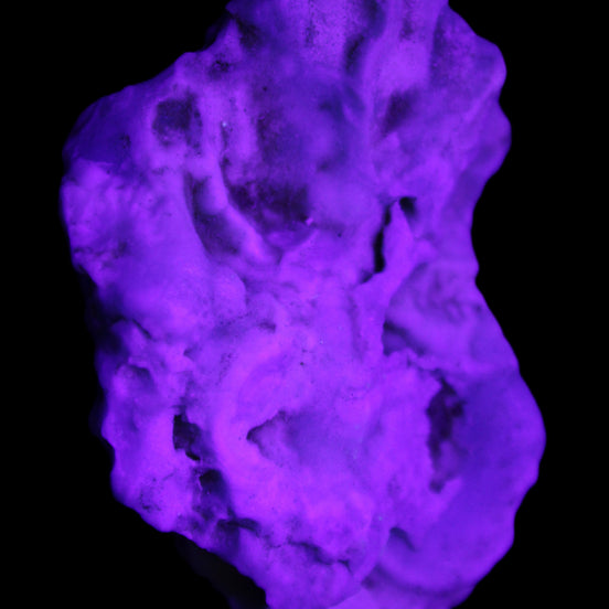 Blue Aragonite 76*22*55mm 88g in UV light - Rocks and Things Store