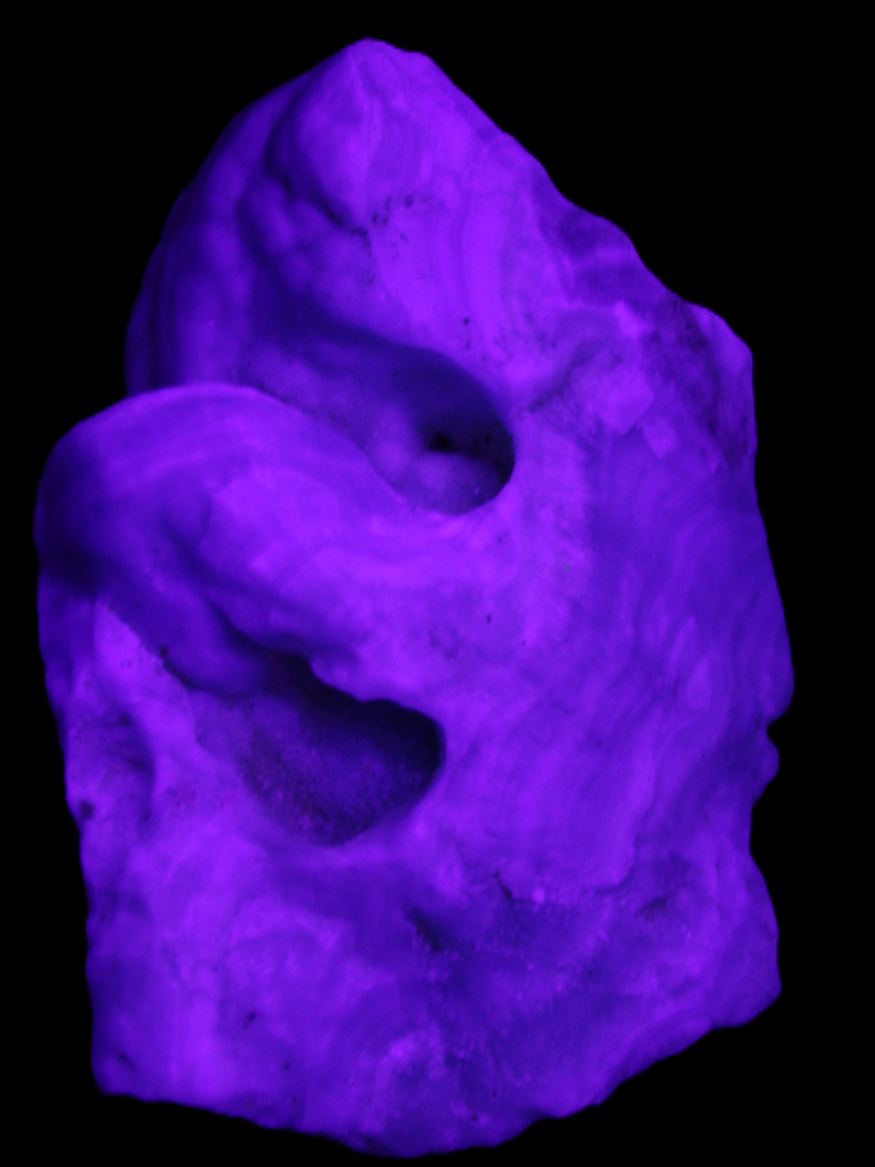 Blue Aragonite specimen 68*25*51mm 84.5g in UV light - Rocks and Things Store