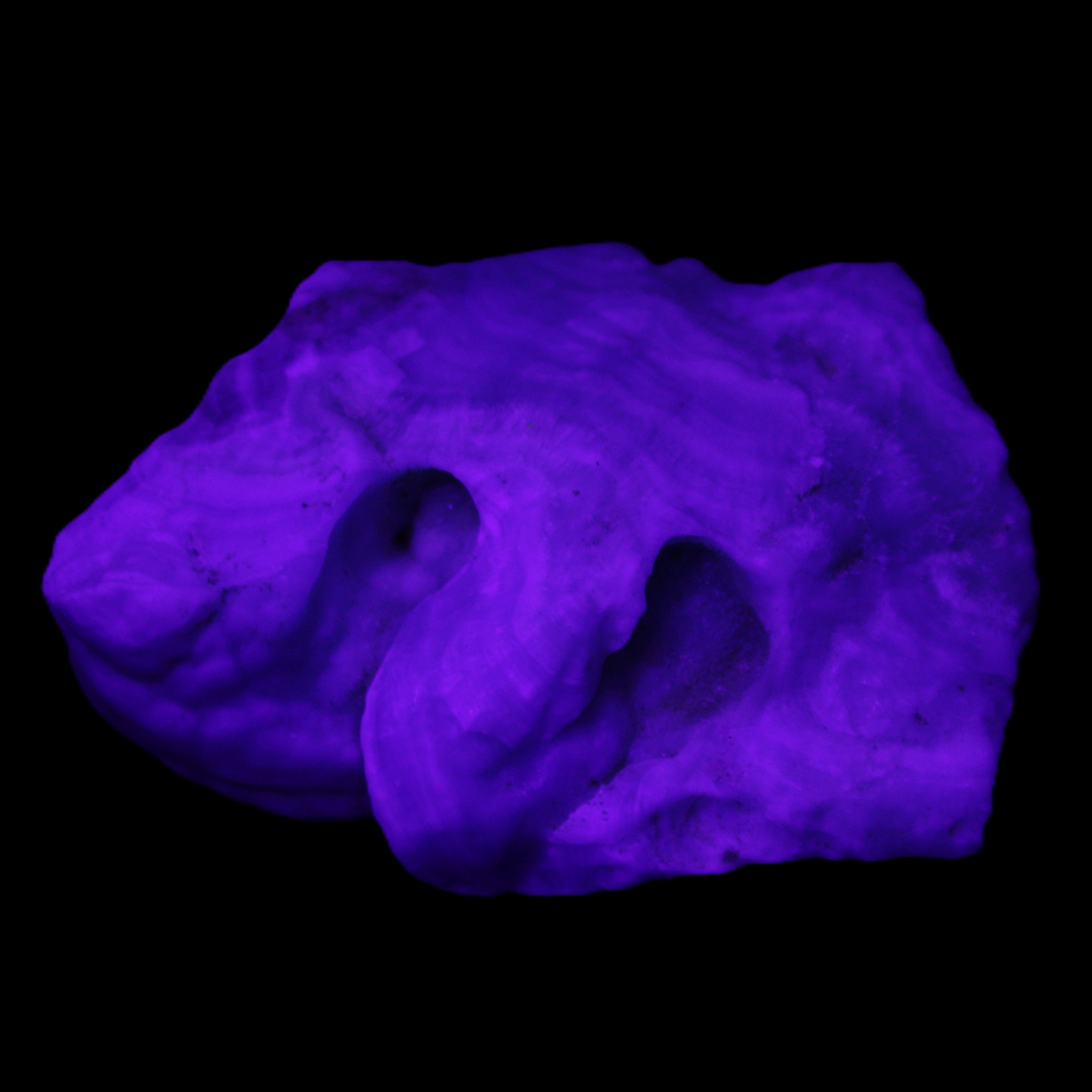 Blue Aragonite specimen 68*25*51mm 84.5g in UV light - Rocks and Things Store