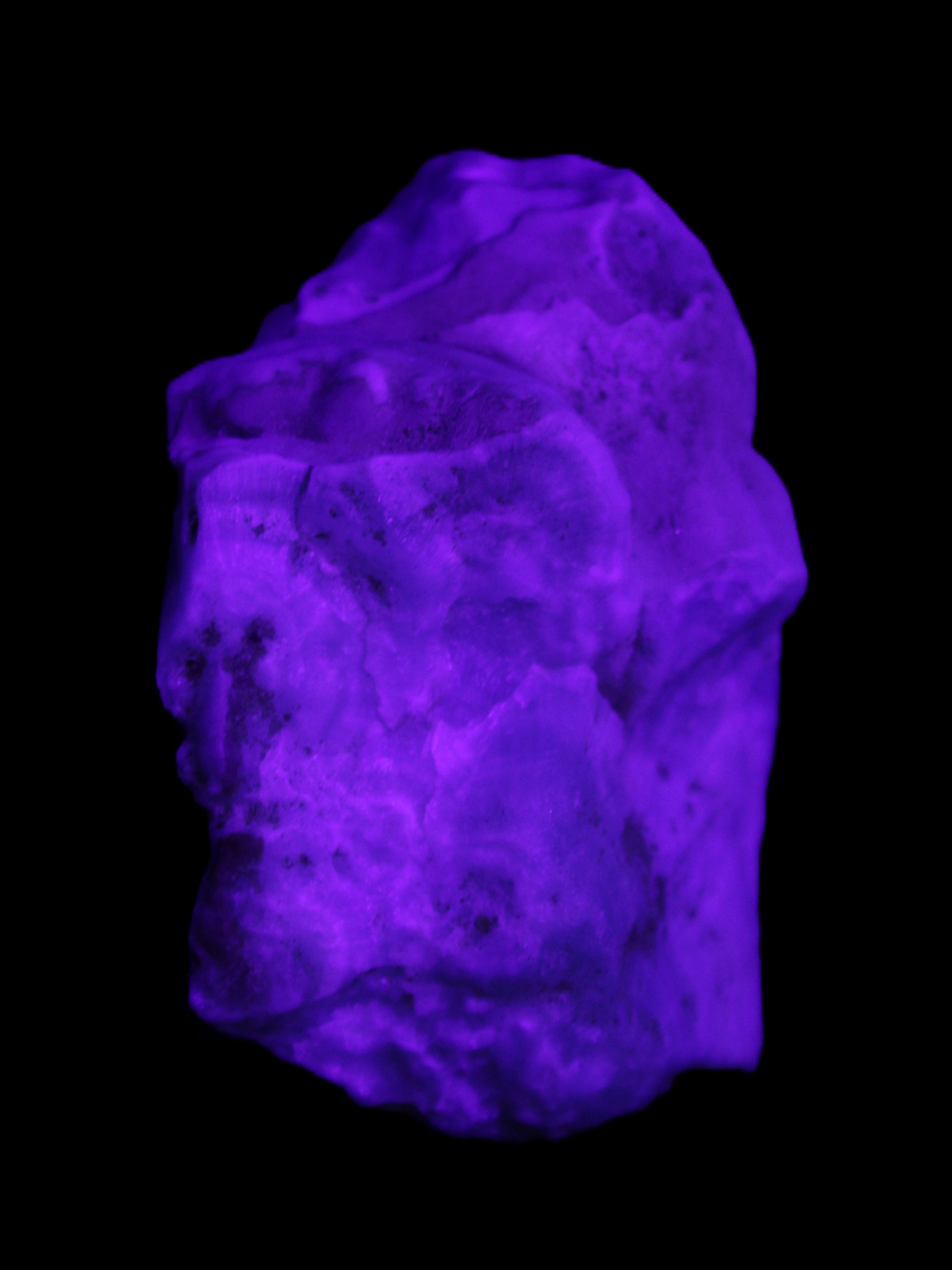 Blue Aragonite specimen 68*25*51mm 84.5g in UV light - Rocks and Things Store