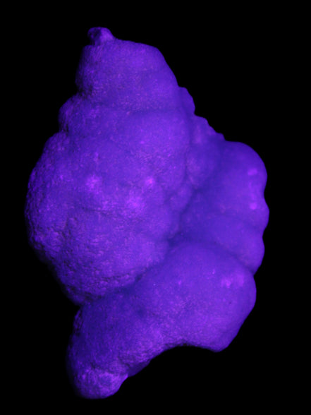 Blue Aragonite specimen 73*22*53mm 100g in UV light - Rocks and Things Store
