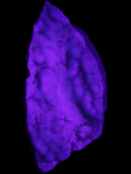 Blue Aragonite specimen 112*35*80mm 270g in UV light - Rocks and Things Store