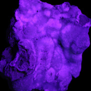 Blue Aragonite Caribbean Calcite specimen 95*55*93mm 343g in UV light - Rocks and Things Store