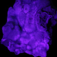 Blue Aragonite Caribbean Calcite specimen 95*55*93mm 343g in UV light - Rocks and Things Store