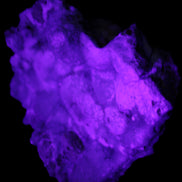 Blue Aragonite Caribbean Calcite specimen 95*55*93mm 343g in UV light - Rocks and Things Store