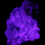 Blue Aragonite Caribbean Calcite specimen 95*55*93mm 343g in UV light - Rocks and Things Store