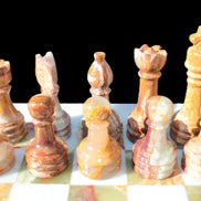 Afghan Jade Onyx Chess Set in case 4900g Rocks and Things