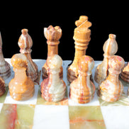 Afghan Jade Onyx Chess Set in case 4900g Rocks and Things