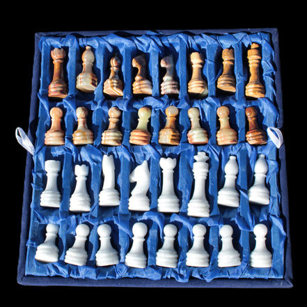 Afghan Jade Onyx Chess Set in case 4900g Rocks and Things