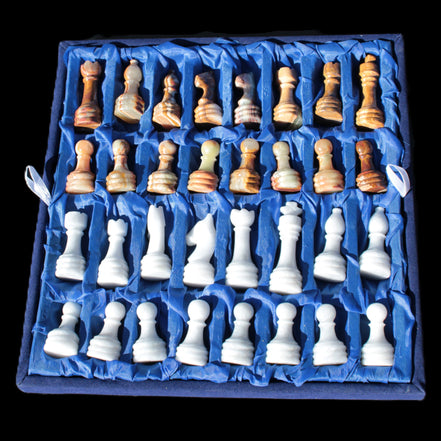 Afghan Jade Onyx Chess Set in case 4900g Rocks and Things