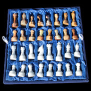 Afghan Jade Onyx Chess Set in case 4900g Rocks and Things