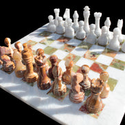 Afghan Jade Onyx Chess Set in case 4900g Rocks and Things