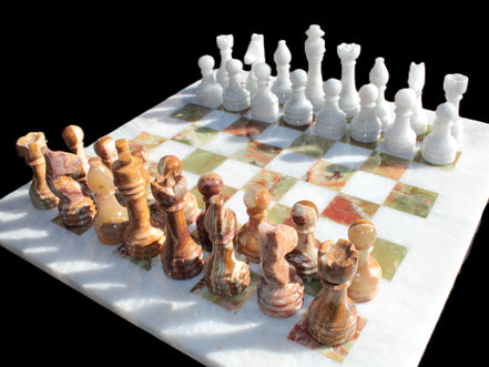 Afghan Jade Onyx Chess Set in case 4900g Rocks and Things