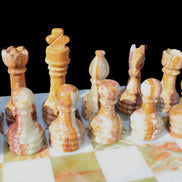 Afghan Jade Onyx Chess Set in case 4900g Rocks and Things