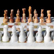 Afghan Jade Onyx Chess Set in case 4900g Rocks and Things