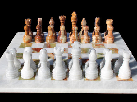 Afghan Jade Onyx Chess Set in case 4900g Rocks and Things