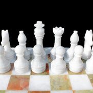Afghan Jade Onyx Chess Set in case 4900g Rocks and Things