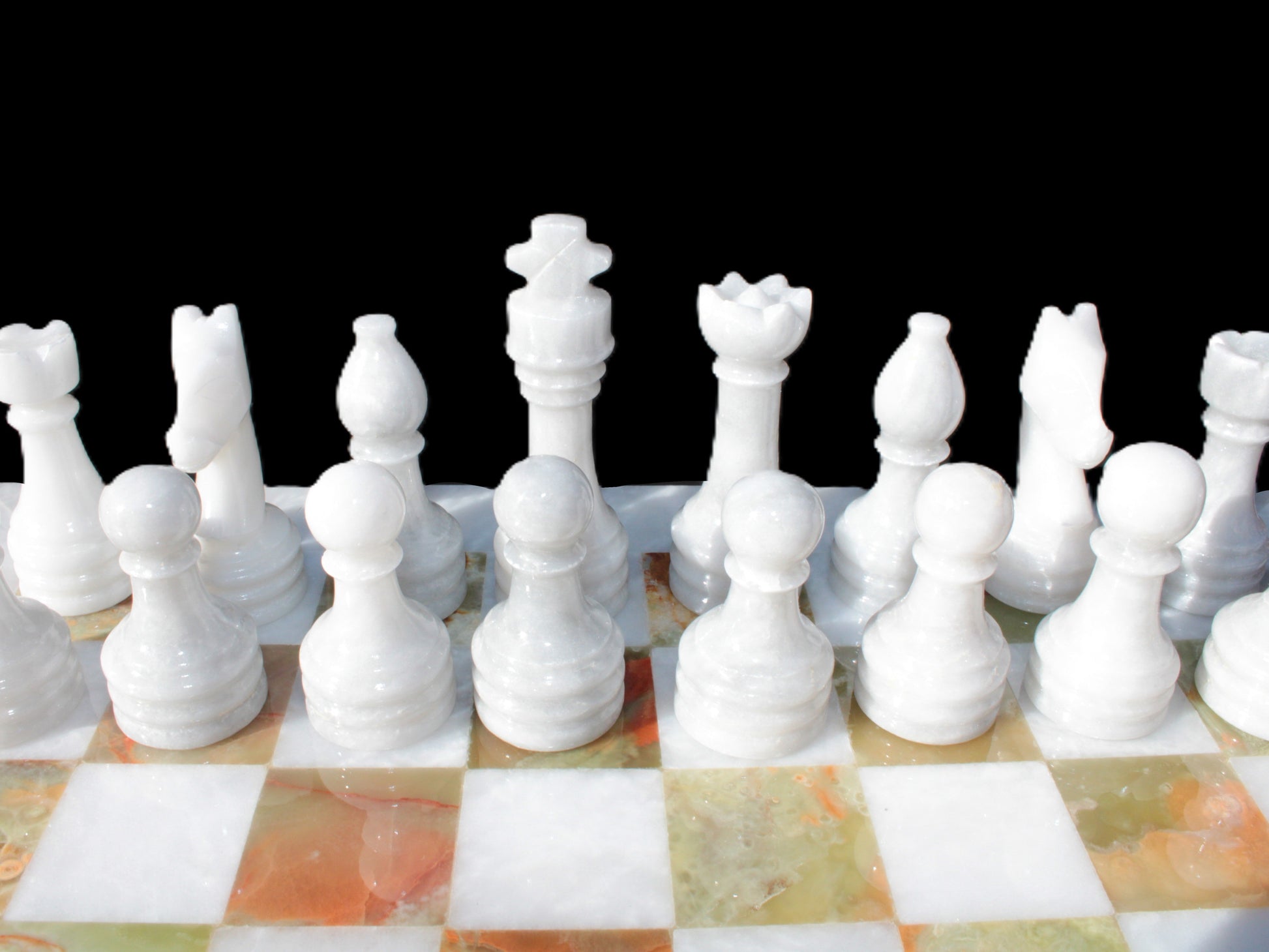 Afghan Jade Onyx Chess Set in case 4900g Rocks and Things
