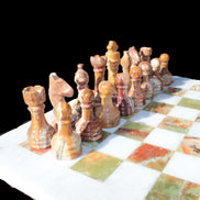 Afghan Jade Onyx Chess Set in case 4900g Rocks and Things