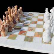 Afghan Jade Onyx Chess Set in case 4900g Rocks and Things