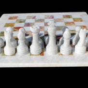 Afghan Jade Onyx Chess Set in case 4900g Rocks and Things