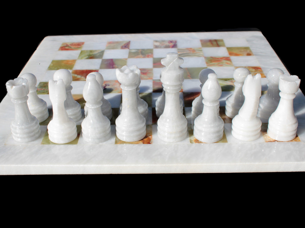 Afghan Jade Onyx Chess Set in case 4900g Rocks and Things