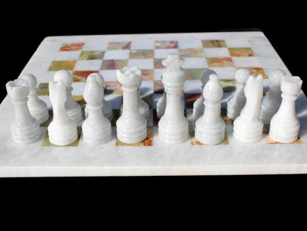 Afghan Jade Onyx Chess Set in case 4900g Rocks and Things