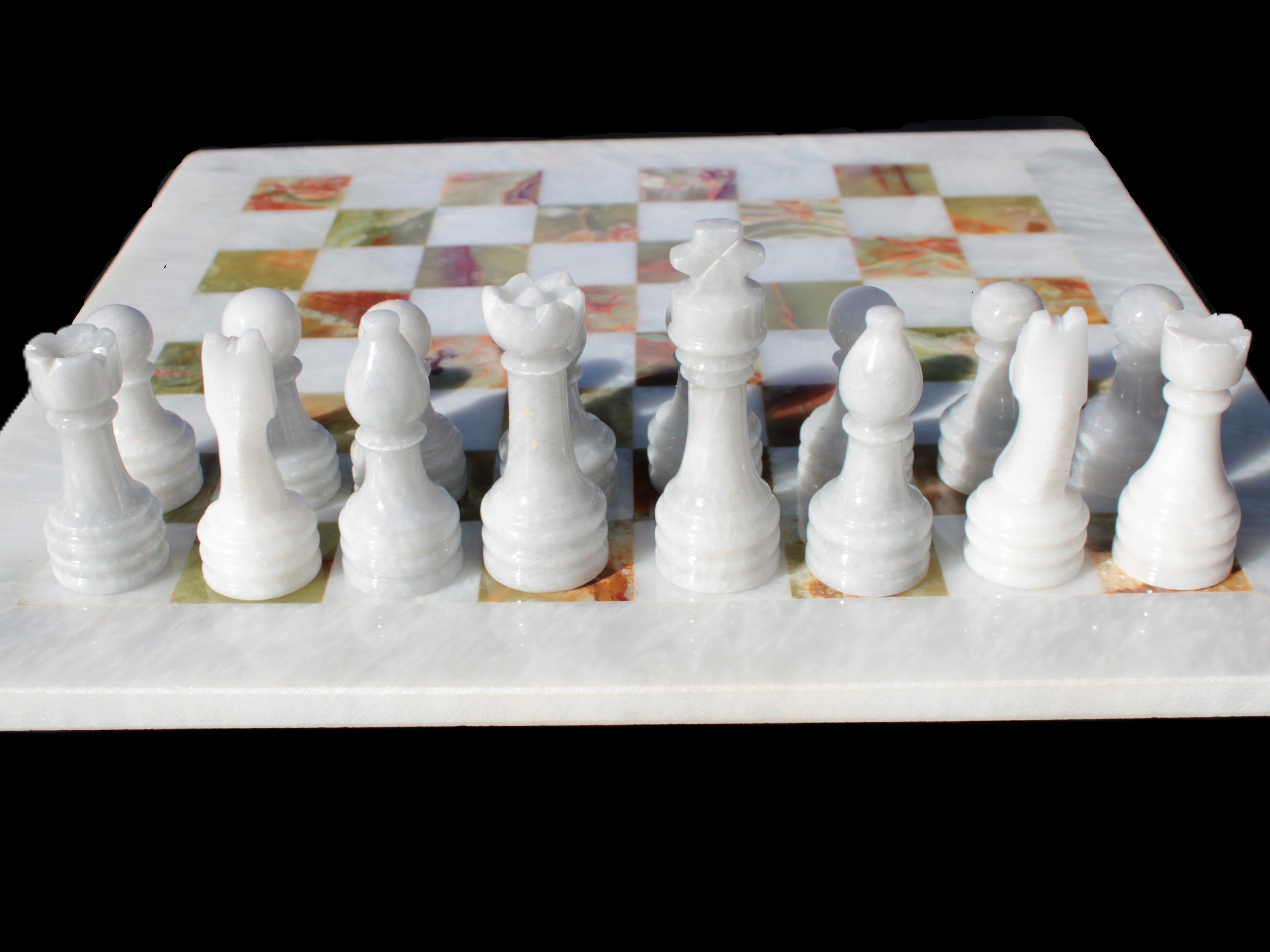 Afghan Jade Onyx Chess Set in case 4900g Rocks and Things