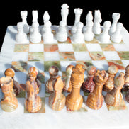 Afghan Jade Onyx Chess Set in case 4900g Rocks and Things