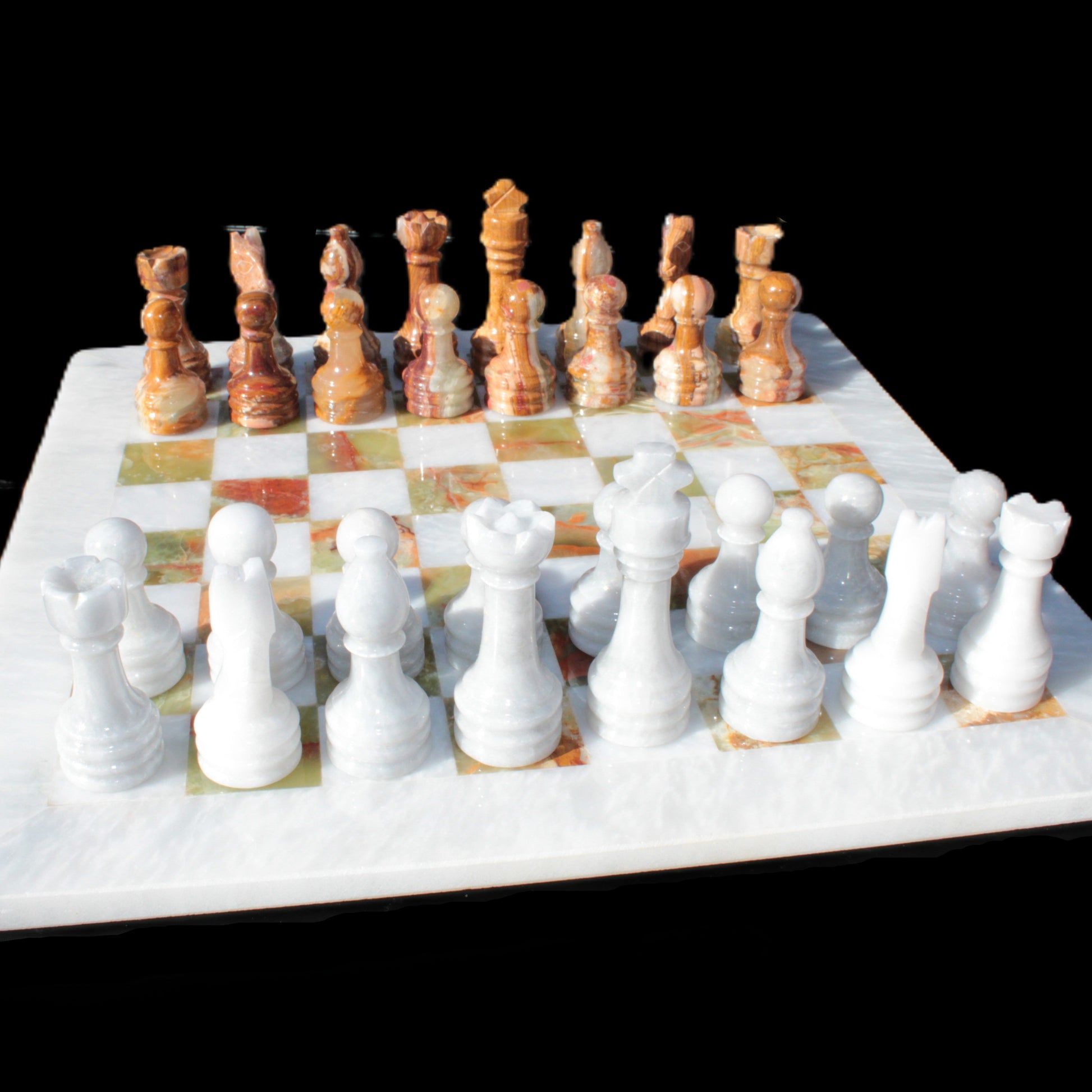 Afghan Jade Onyx Chess Set in case 4900g Rocks and Things