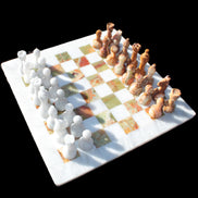 Afghan Jade Onyx Chess Set in case 4900g Rocks and Things