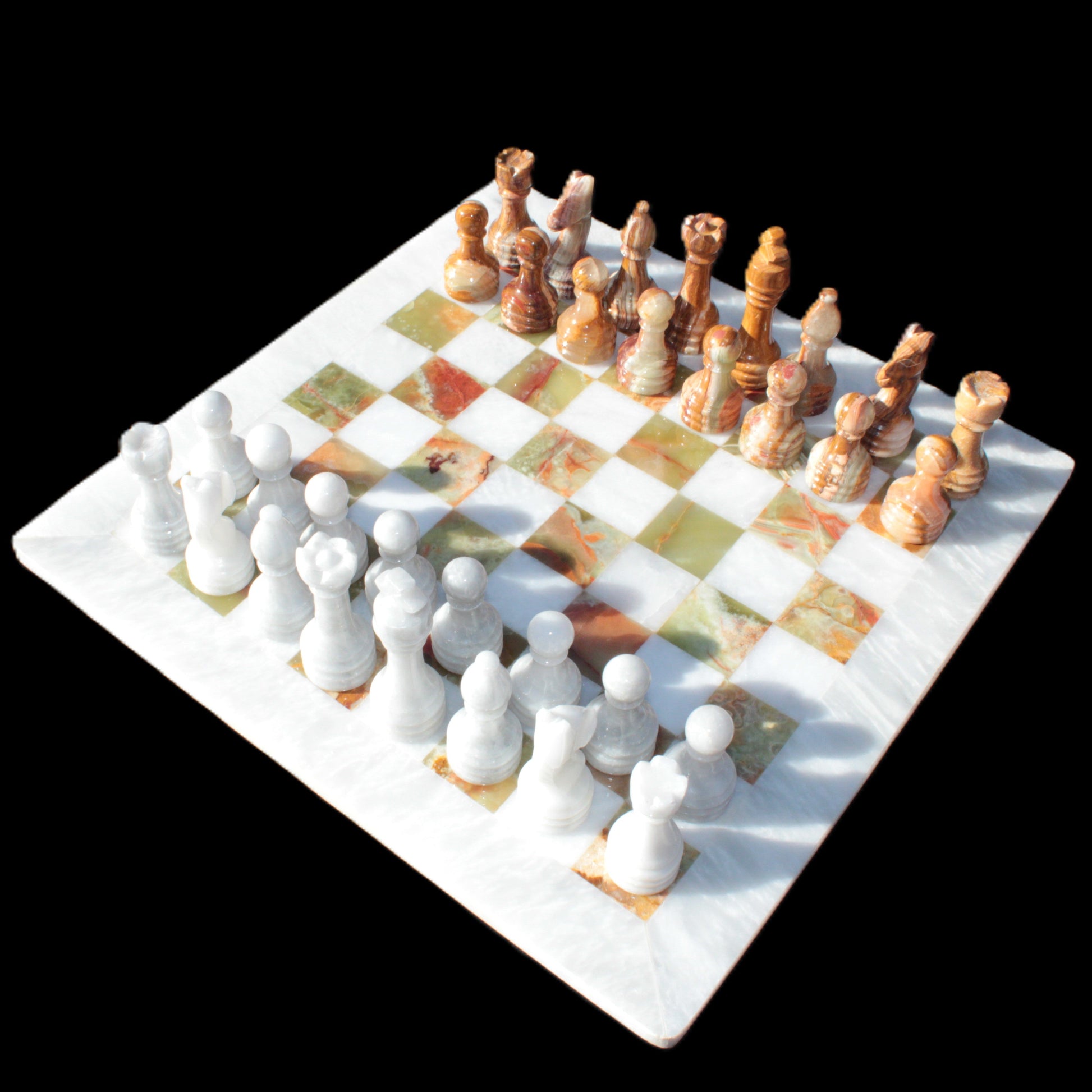 Afghan Jade Onyx Chess Set in case 4900g Rocks and Things