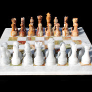 Afghan Jade Onyx Chess Set in case 4900g Rocks and Things