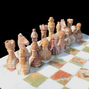 Afghan Jade Onyx Chess Set in case 4900g Rocks and Things