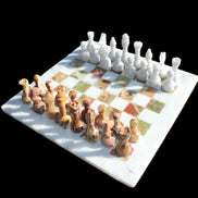 Afghan Jade Onyx Chess Set in case 4900g Rocks and Things