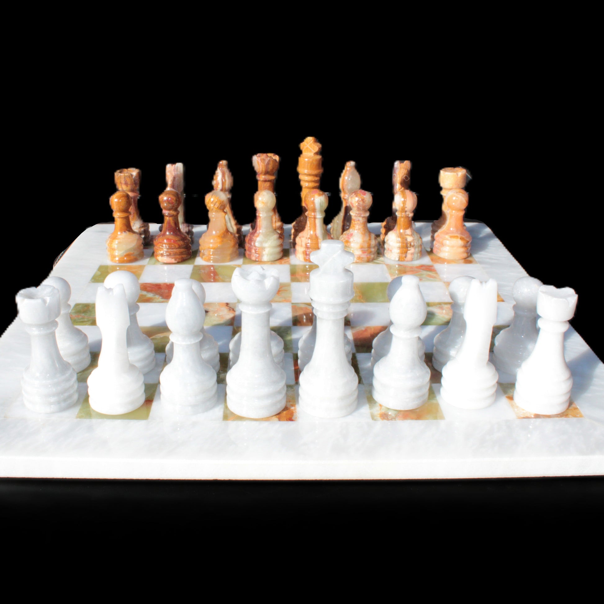 Afghan Jade Onyx Chess Set in case 4900g Rocks and Things