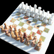 Afghan Jade Onyx Chess Set in case 4900g Rocks and Things