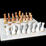 Afghan Jade Onyx Chess Set in case 4900g Rocks and Things