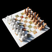 Afghan Jade Onyx Chess Set in case 4900g Rocks and Things