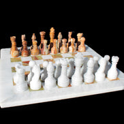 Afghan Jade Onyx Chess Set in case 4900g Rocks and Things