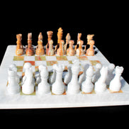 Afghan Jade Onyx Chess Set in case 4900g Rocks and Things