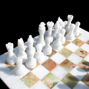 Afghan Jade Onyx Chess Set in case 4900g Rocks and Things