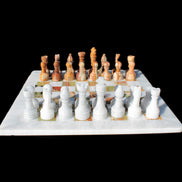 Afghan Jade Onyx Chess Set in case 4900g Rocks and Things