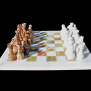 Afghan Jade Onyx Chess Set in case 4900g Rocks and Things